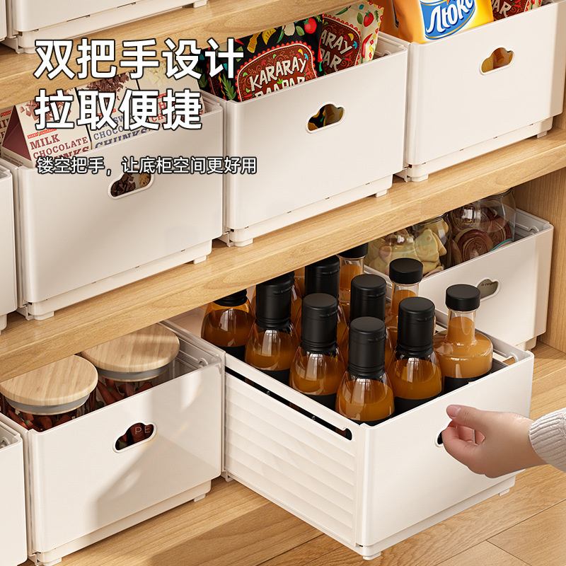 Kitchen Baking Tray Storage - 新しい伸縮式引き出しオーガナイザー、長さ調整可能なキャビネット収納ボックス、積み重ね可能なキッチンオーガナイザー、家庭用整理収納ボックス