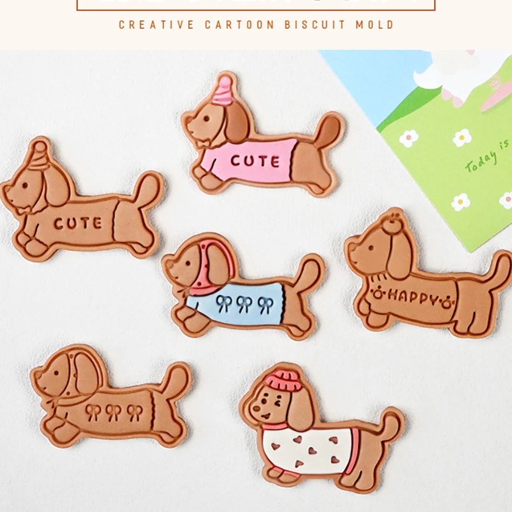 Kitchen Baking Utensil - クッキー型スタンプ漫画ソーセージ犬クッキーカッタービスケット型キッチンベーキングペストリー耐熱皿DIYツール