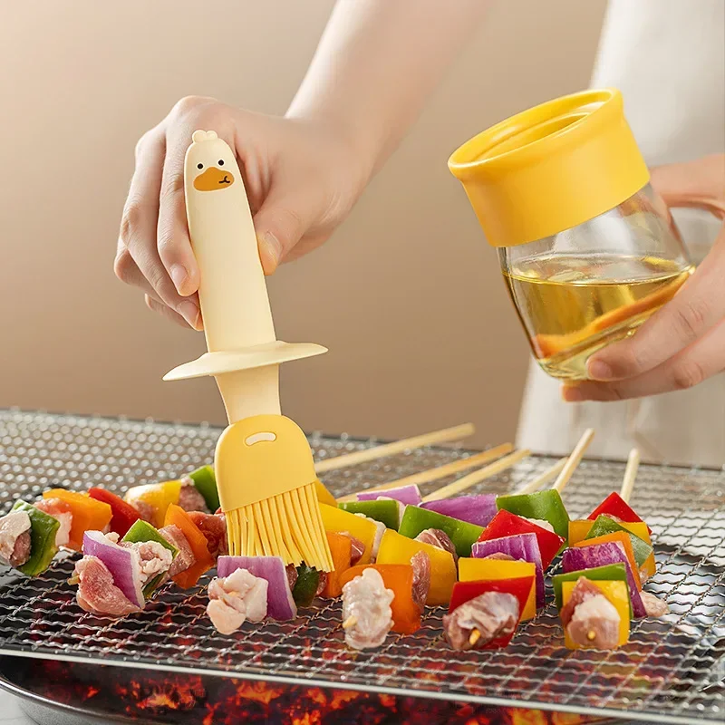 Kitchen Baking Brush - キッチンシリコンオイルボトルベーキンググリルオイルブラシディスペンサー付きボトルオイルブラシBBQブラシ耐熱屋外BBQツール