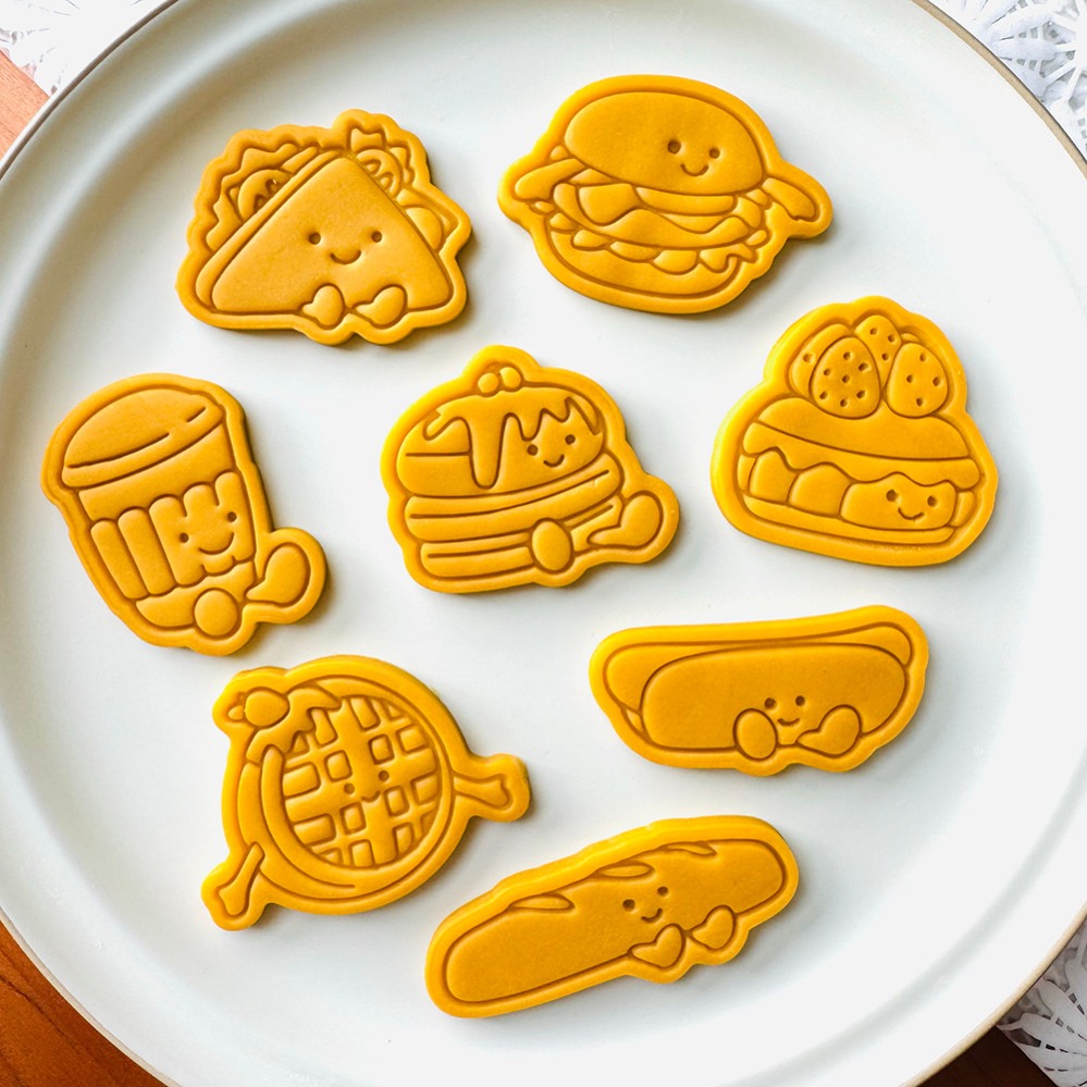 Kitchen Baking Utensil - かわいいバーガーサンドイッチクッキーカッター漫画ケーキビスケット型クッキースタンプキッチンベーキングペストリー製菓用品デザート用品