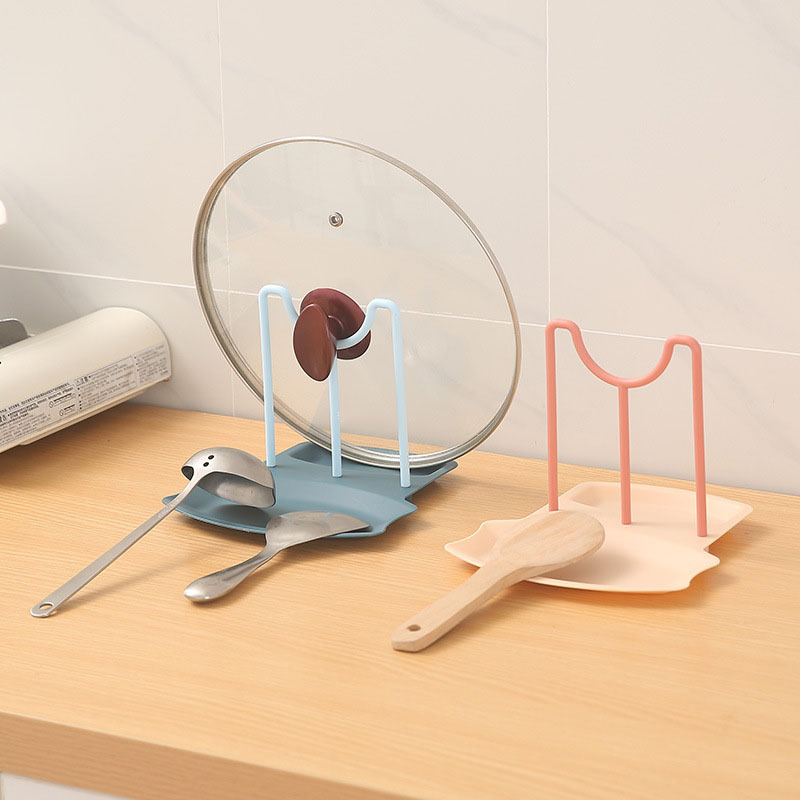 Kitchen Baking Pan Organizer - スプーンレストと鍋蓋ホルダー、取り外し可能な鍋蓋ラック、棚スタンドホルダー、調理器具置き場オーガナイザー、収納キッチンツール