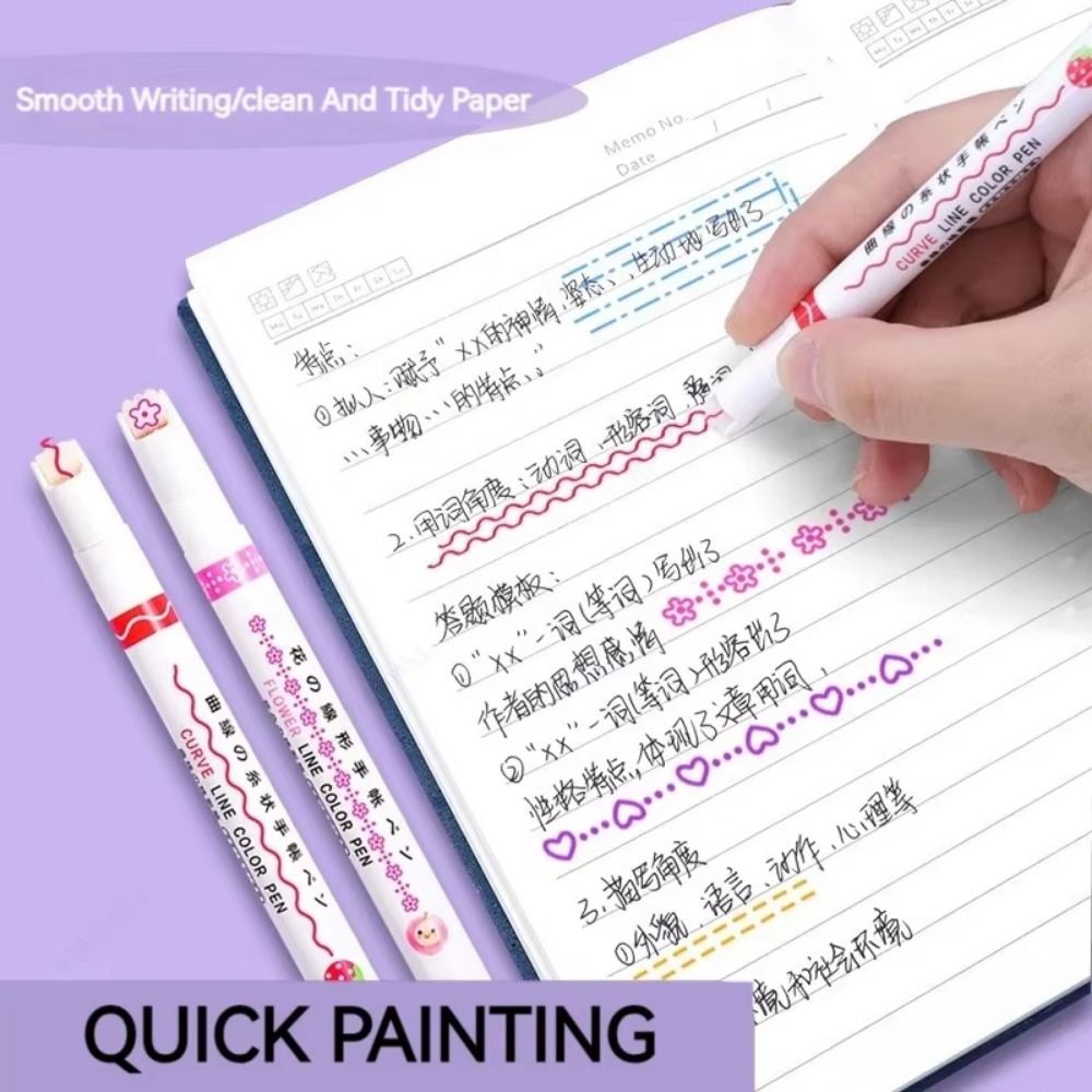 Decorating Tip Set - 6 ピース/セットクリエイティブ花形カーブライナーペン花線形 6 色線形マーカー装飾カラーローラーチップ