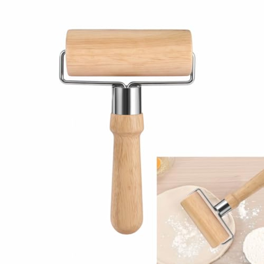 Kitchen Baking Must Haves - ピザや生地用のトップローリングピン - ノンスティック、木製、お手入れ簡単、ベーキング、ペストリー、パイ、クッキー用 - キッチン必需品、Beechw