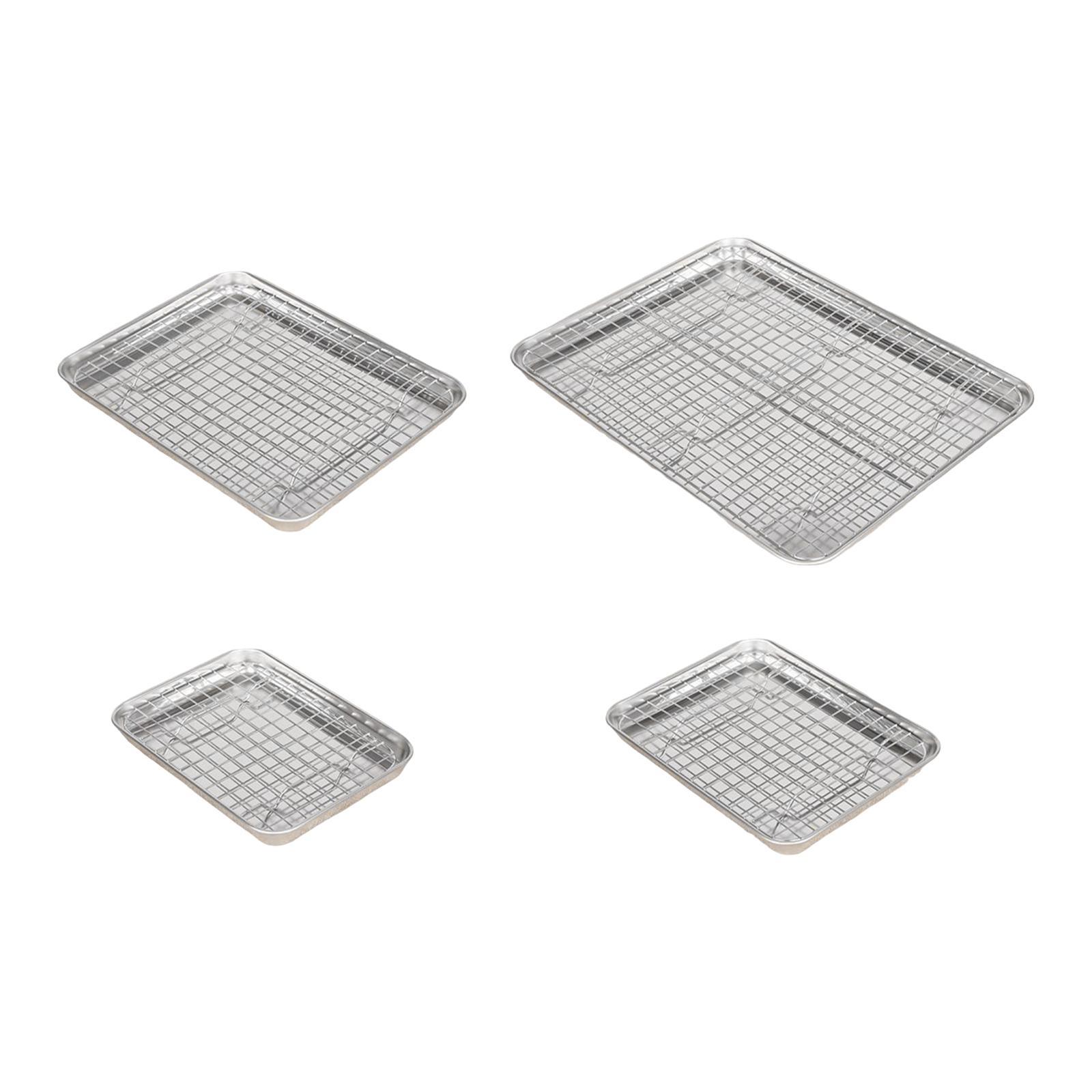 Kitchen Baking Pan Storage - ステンレス製ベーキングシート ラック付き 多用途ベーキングパンセット 調理・ロースト・パン焼き用 キッチン用品
