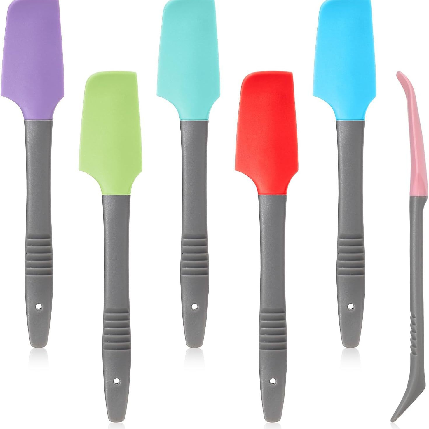 Kitchen Baking Must Haves - 6ピースミニスパチュラセット - ベーキング、アイシング、クッキングに欠かせないアイテム | あらゆるキッチンの細部に対応する柔軟なシリコンスクレーパー