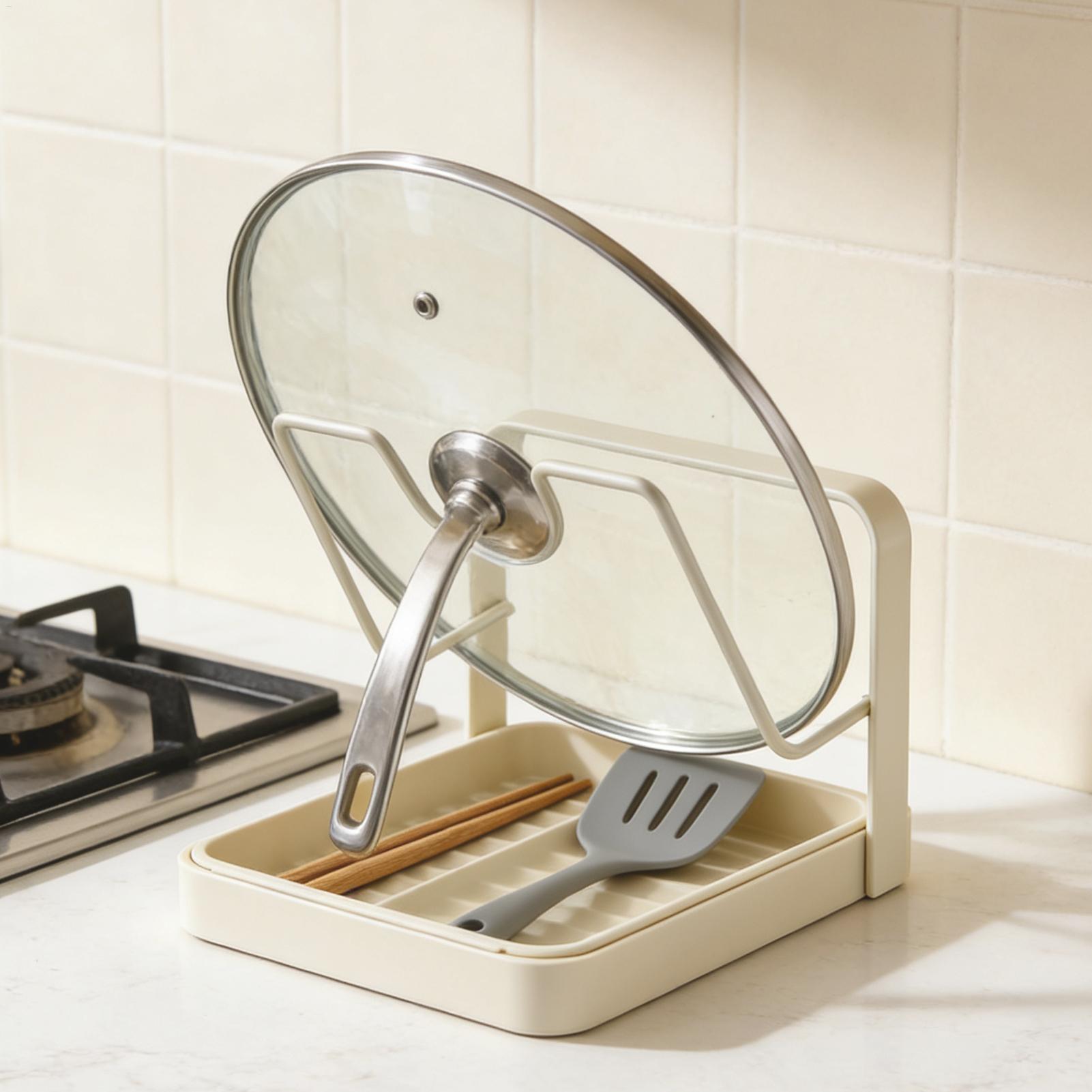 Kitchen Baking Pan Organizer - 鍋蓋オーガナイザー 滑り止め キッチン収納スタンド 鍋蓋ラック 鍋、フライパン、お玉、ヘラ、スプーン、プレート、食器棚用