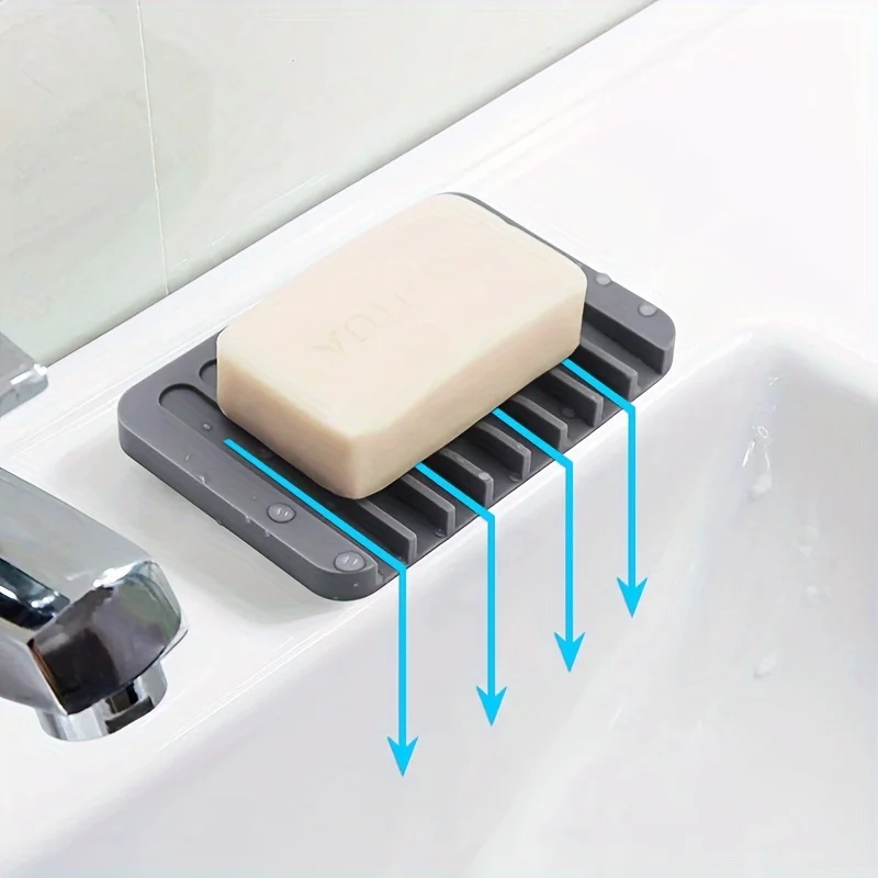 Kitchen Baking Tray Storage - 新しい1個入りシリコン製水切り石鹸置き、穴あけ不要、滑り止め、創造的な棚、柔軟なキッチン/バスルームカウンター用、家庭用収納オーガナイザー