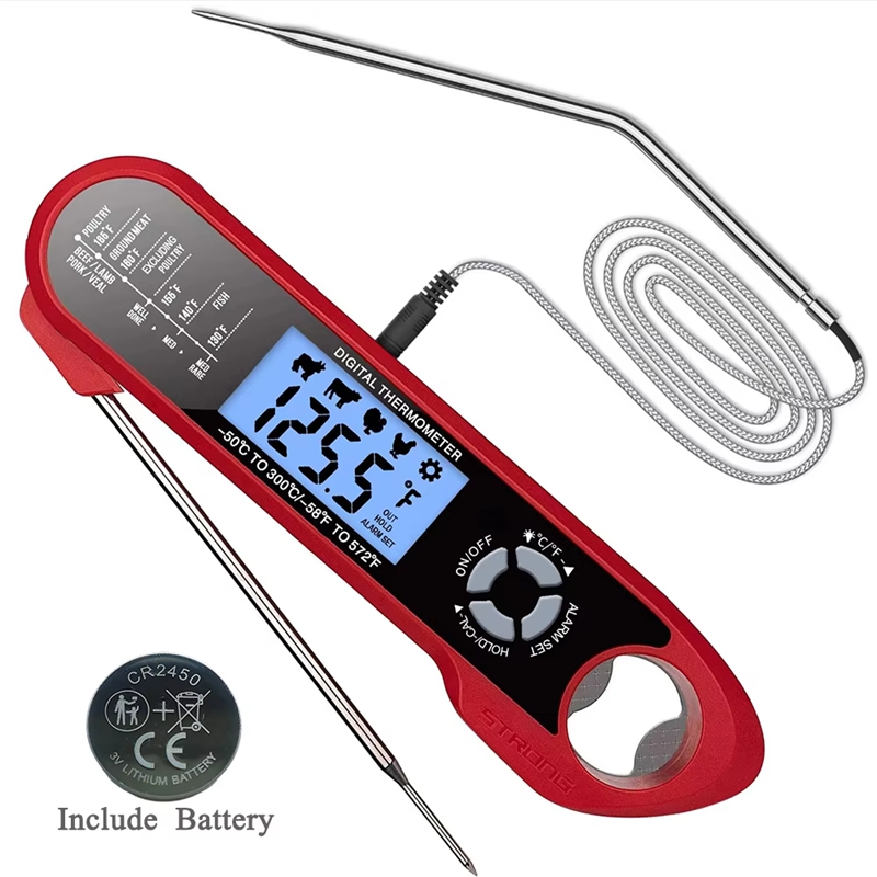 Kitchen Baking Utensil - 肉用温度計デュアルプローブデジタルキッチン調理用温度計肉食品ミルク用折りたたみ式バーベキュー TP300 温度計ツール