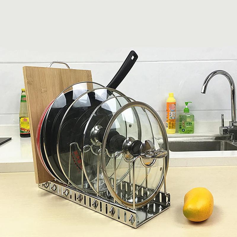 Kitchen Baking Pan Organizer - 調節可能なステンレス製の引き出しと棚,調節可能なキッチン収納オーガナイザー,多機能,トレンド304
