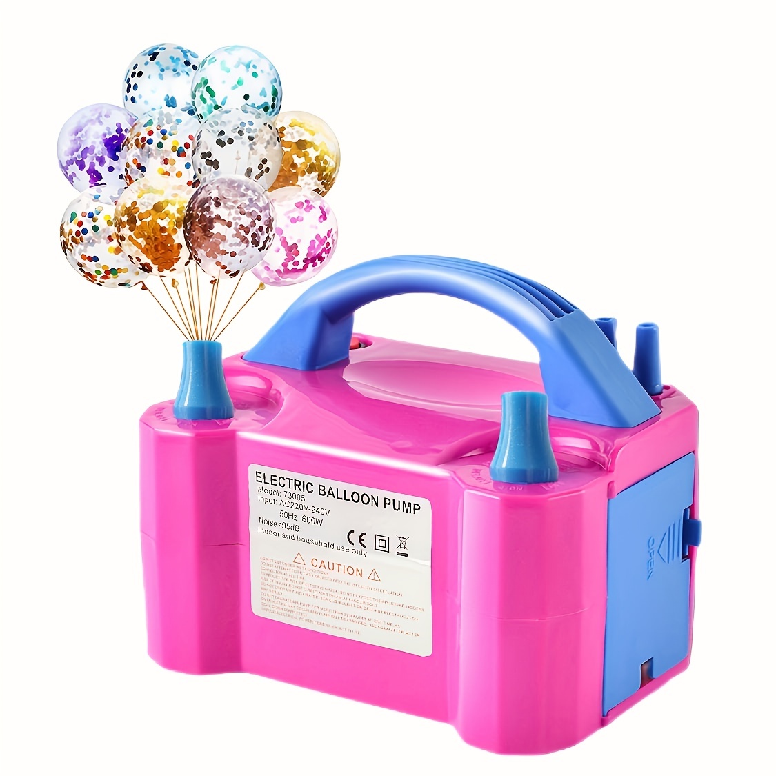 Decorating Tip Set - ポータブル電動バルーンポンプ,ダブルノズル付きバルーンインフレーター,2つの結束ツール,パーティーデコレーション,AC 110v-120v 600w