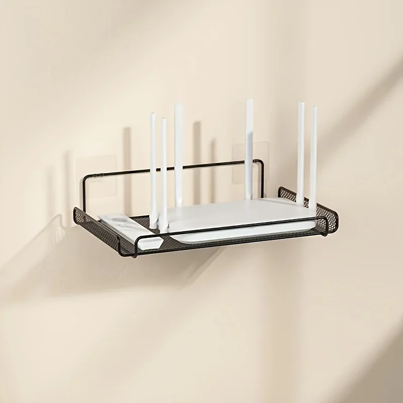 Kitchen Zo - ステンレス製ルーターシェルフ 穴あけ不要 WiFi 壁掛けルーター収納オーガナイザー ホーム バスルーム