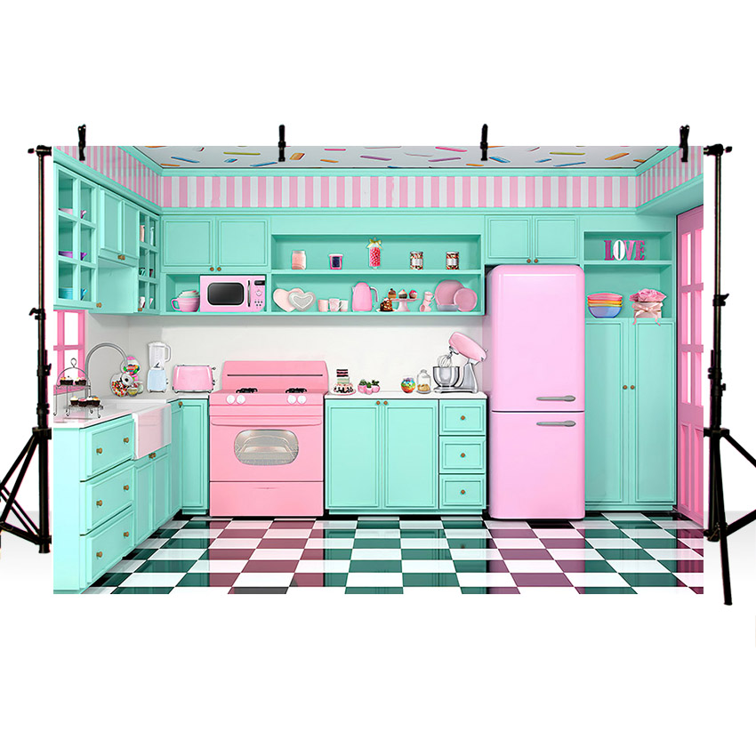 Mehofond写真の背景は老眼鏡キッチンピンクの女の子の調 - Kitchen Baking Background のレビューと価格