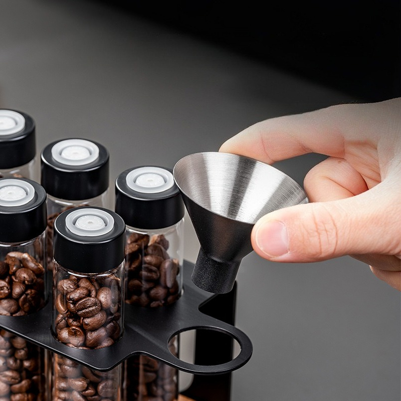 JUSTINLAU ガラス製コーヒー豆保存容器 気密1方向バ - Kitchen Zo のレビューと価格