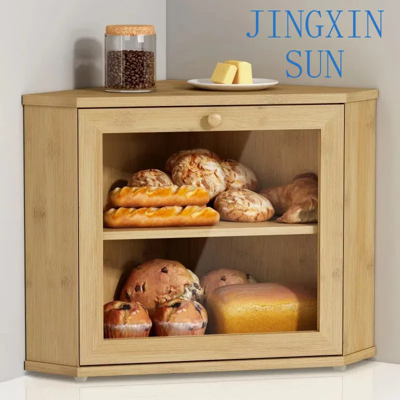 2段式竹製コーナーブレッドボックス、キッチンカウンター用、パ - Kitchen Baking Corner のレビューと価格