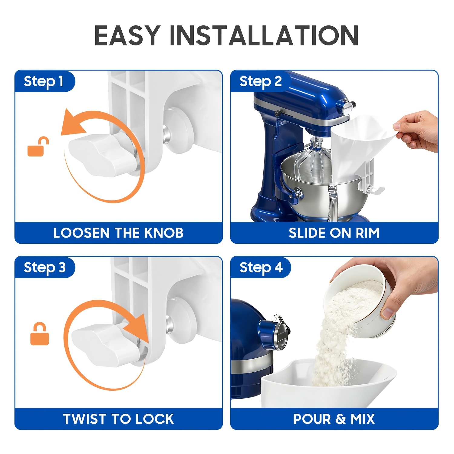 広口小麦粉漏斗生地シュートキッチンエイドスタンドミキサー用ス - Kitchen Aid Baking Mixer のレビューと価格