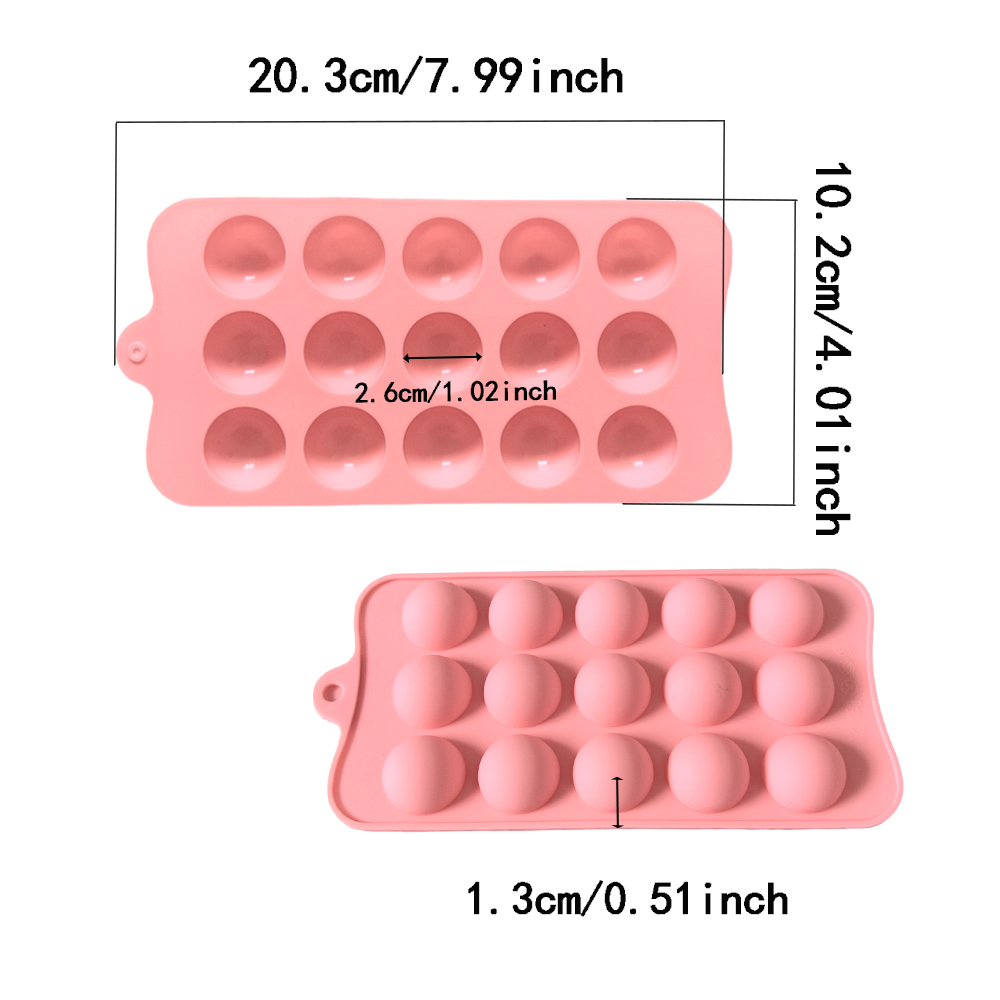 15 キャビティ半円形チョコレートシリコンモールド、キッチン - Kitchen Baking Utensil のレビューと価格