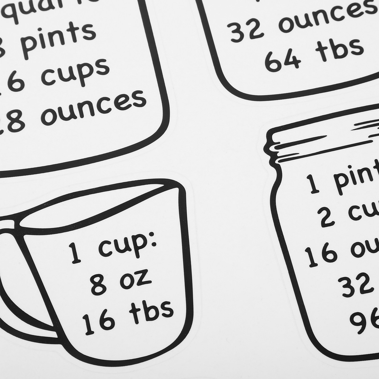 2枚組 キッチン換算表ステッカー 料理計測換算表 正確なベー - Baking (Kitchen Ingredient) のレビューと価格