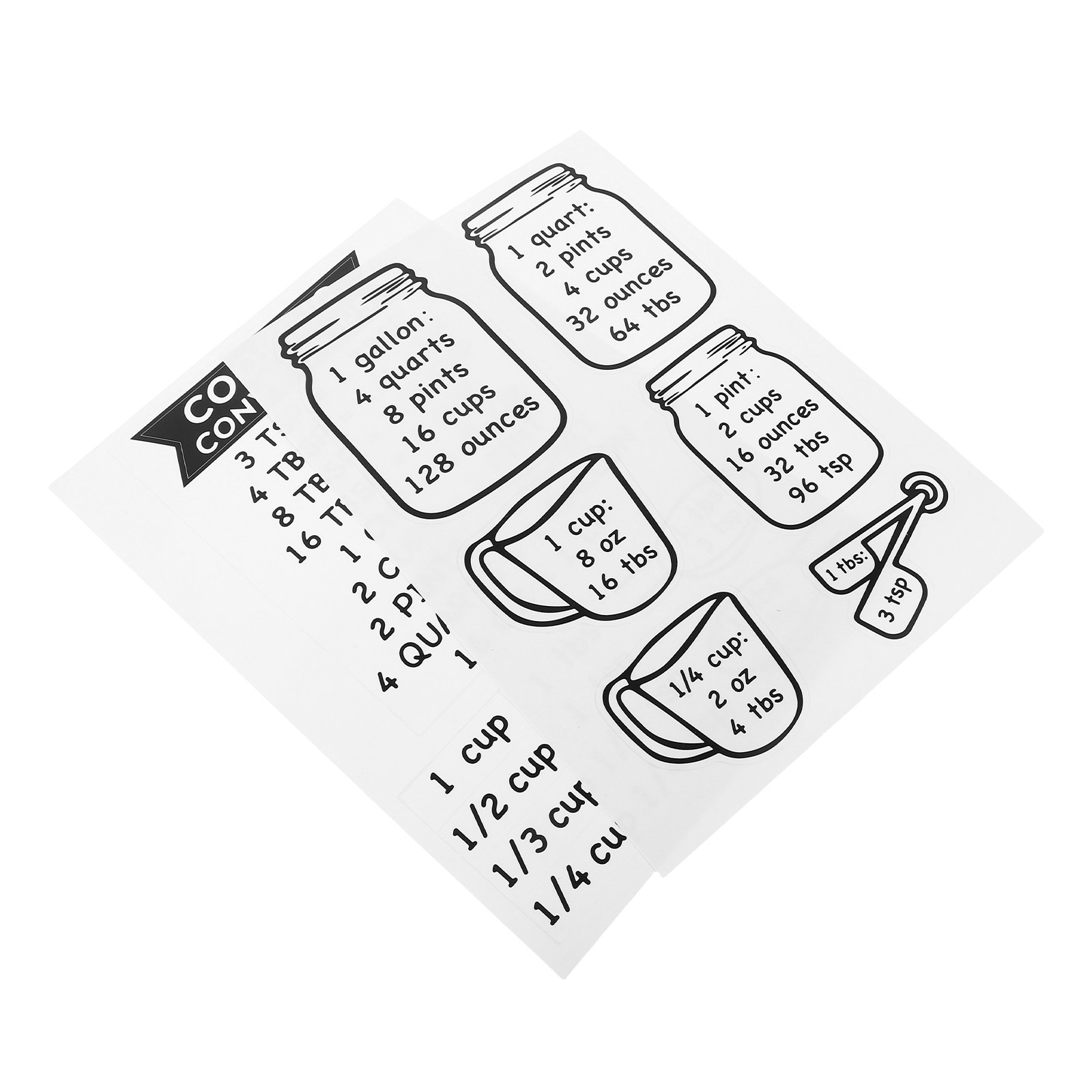 2枚組 キッチン換算表ステッカー 料理計測換算表 正確なベー - Baking (Kitchen Ingredient) のレビューと価格