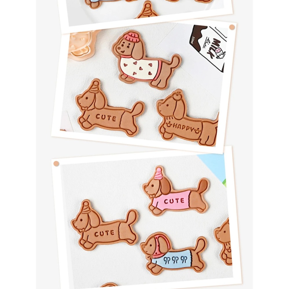 クッキー型スタンプ漫画ソーセージ犬クッキーカッタービスケット - Kitchen Baking Utensil のレビューと価格