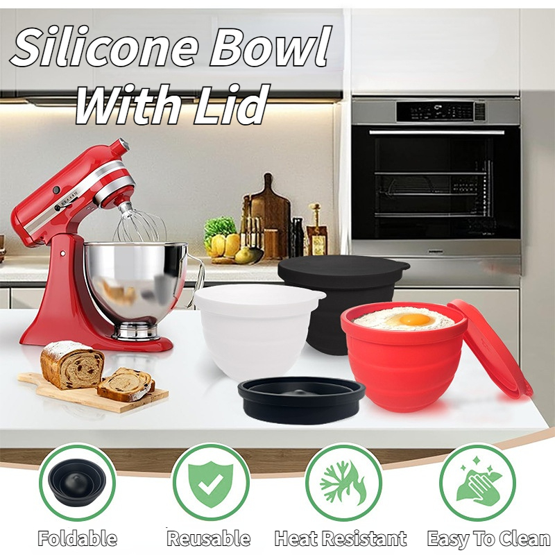 折りたたみ式シリコンボウル 蓋付き - キッチンエイド 5ク - Kitchen Aid Baking Lid のレビューと価格