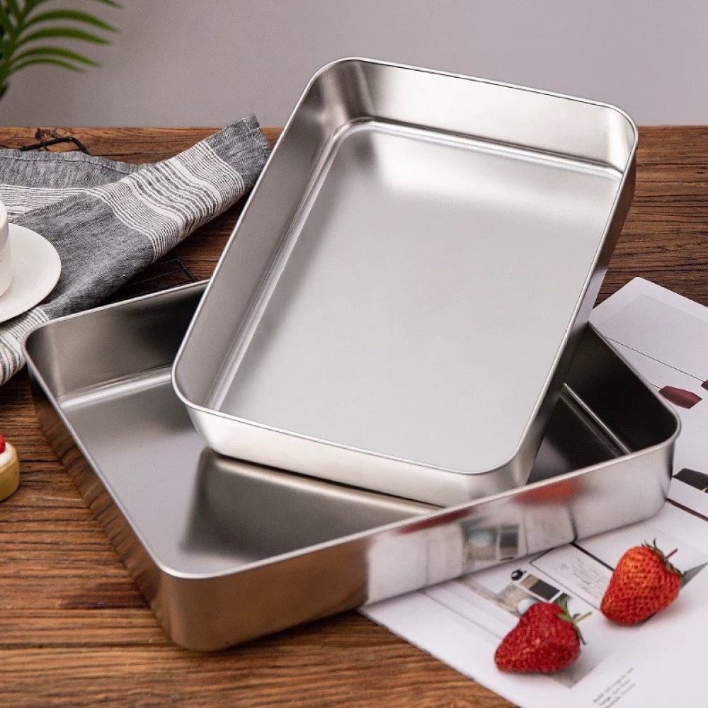 ステンレス製長方形ベーキングパン トレイ ティラミスケーキ型 - Kitchen Baking Pan Storage のレビューと価格
