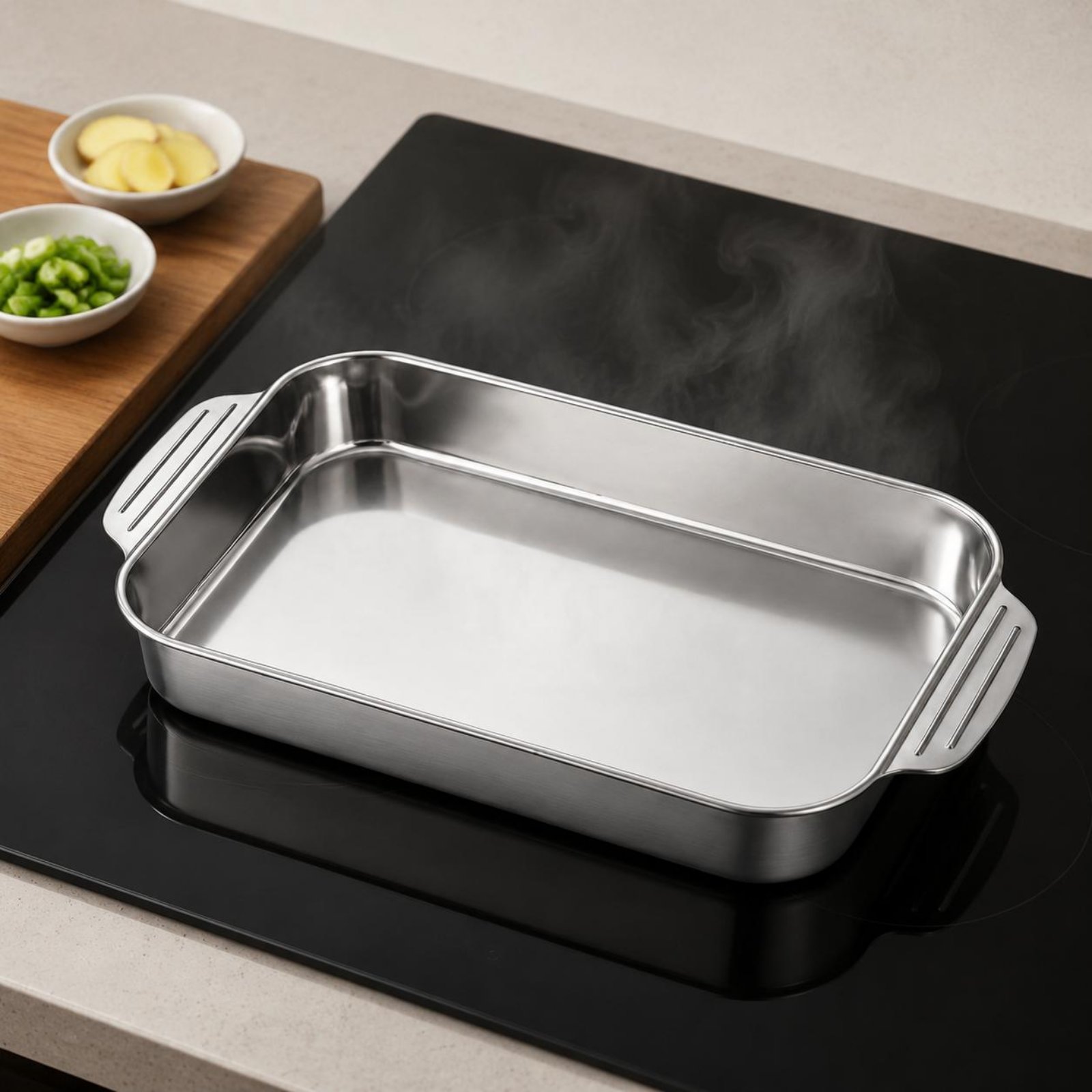 ステンレス鋼ローストパン 壁が高くなった浅型ローストパン キ - Kitchen Baking Corner のレビューと価格