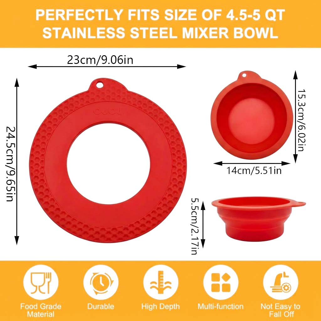 4.5～5クォート チルトヘッドスタンドシリコンミキサーボウ - Kitchen Aid Baking Lid のレビューと価格