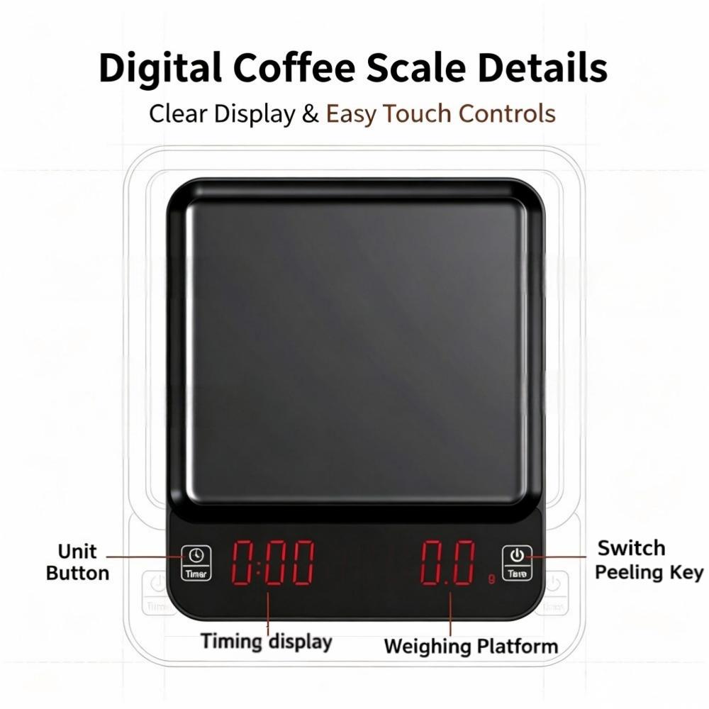 3kg/0.1g高精度デジタルコーヒースケール、LEDポータ - Kitchen With Baking Area のレビューと価格