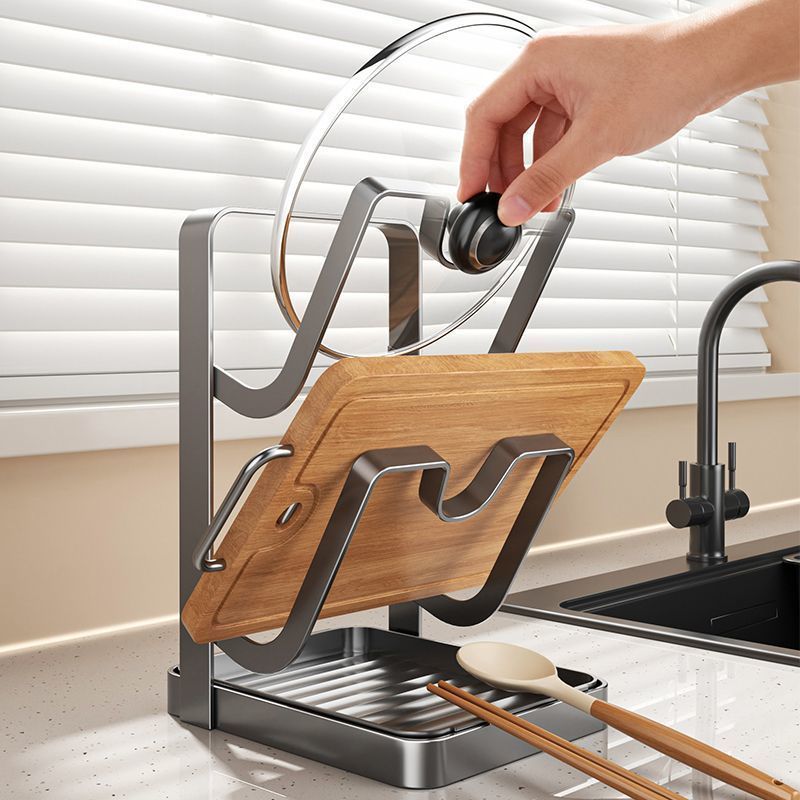 カウンタートップ用頑丈炭素鋼製鍋蓋ホルダー、多機能キッチンラ - Kitchen Baking Pan Organizer のレビューと価格