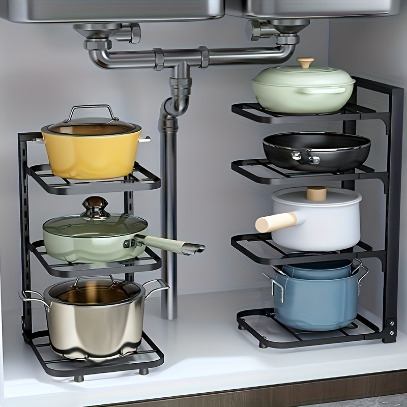 調節可能な鍋ラックオーガナイザー、キッチンステンレス鋼鍋収納 - Kitchen Baking Pan Organizer のレビューと価格