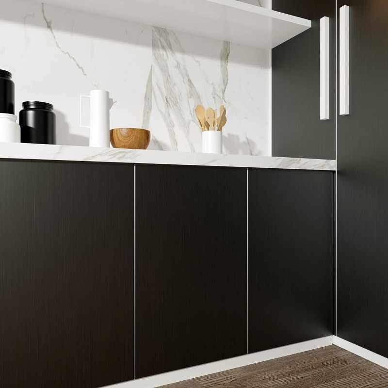 金属製の皮とスティックの壁紙,キッチン用のブラシ付きコンタク - Kitchen Queen のレビューと価格