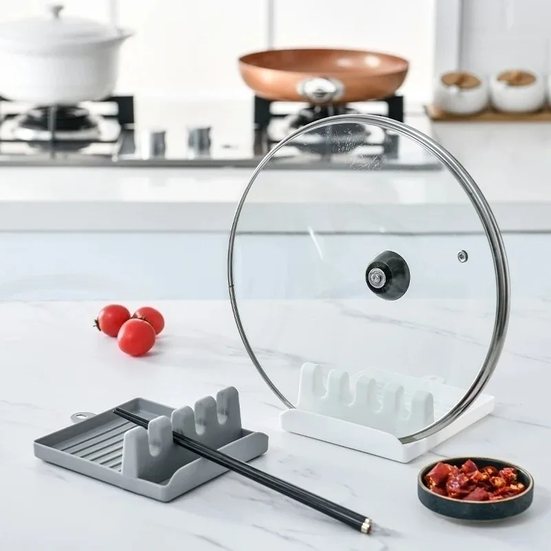 パン蓋ホルダーサポートスプーンポットカバーレストヘラスタンド - Kitchen Baking Pan Organizer のレビューと価格