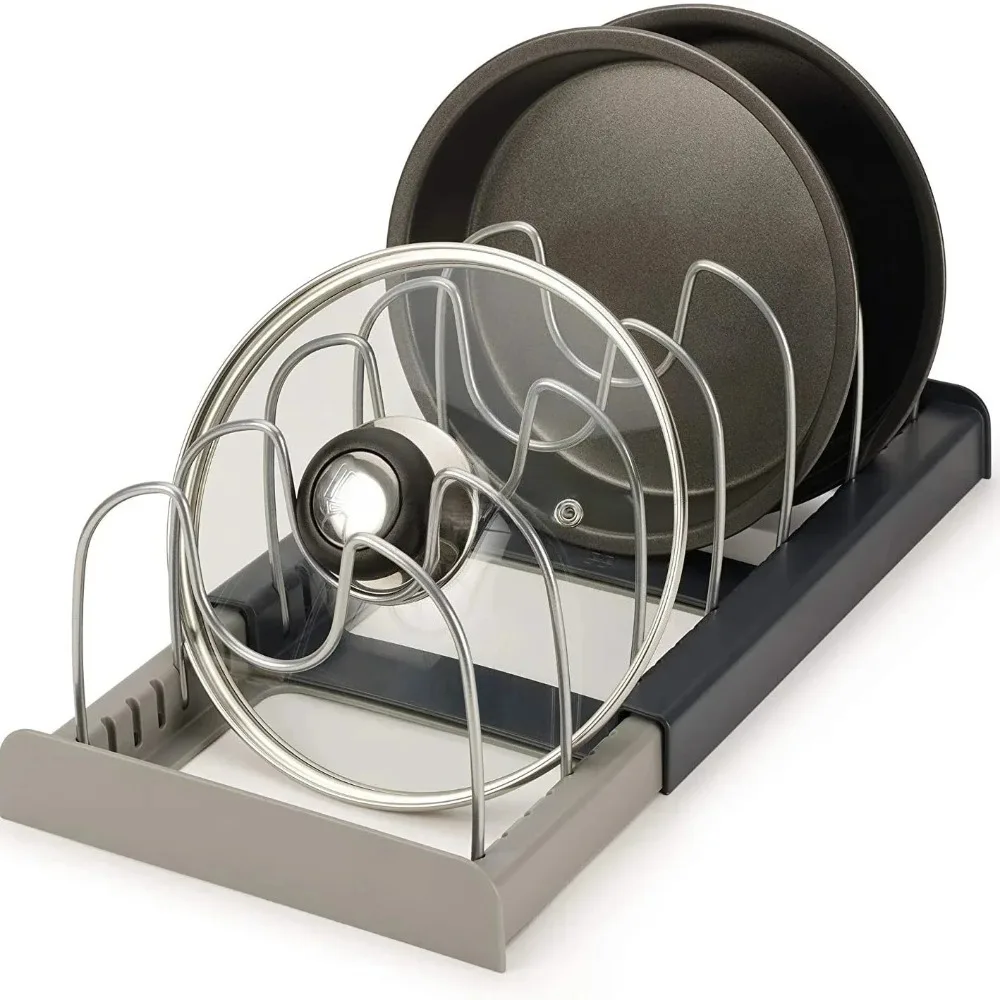 7グリッド伸縮式鍋ラック、鍋オーガナイザー、省スペースキャビ - Kitchen Baking Pan Organizer のレビューと価格