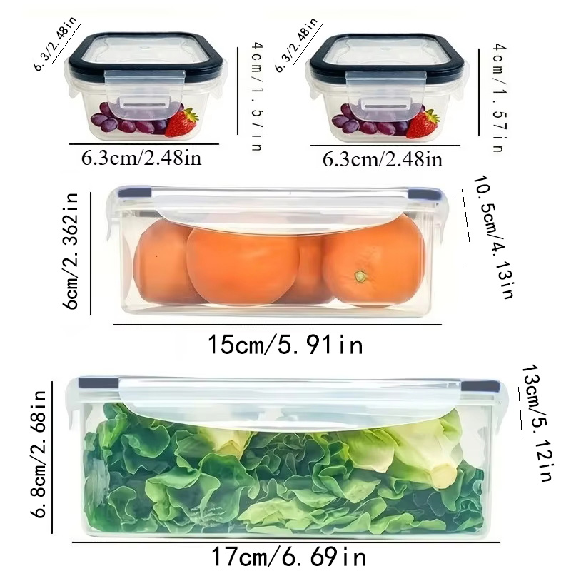 8個セットには、4つの容器と4つの蓋が含まれています。気密食 - Kitchen Baking Tray Storage のレビューと価格