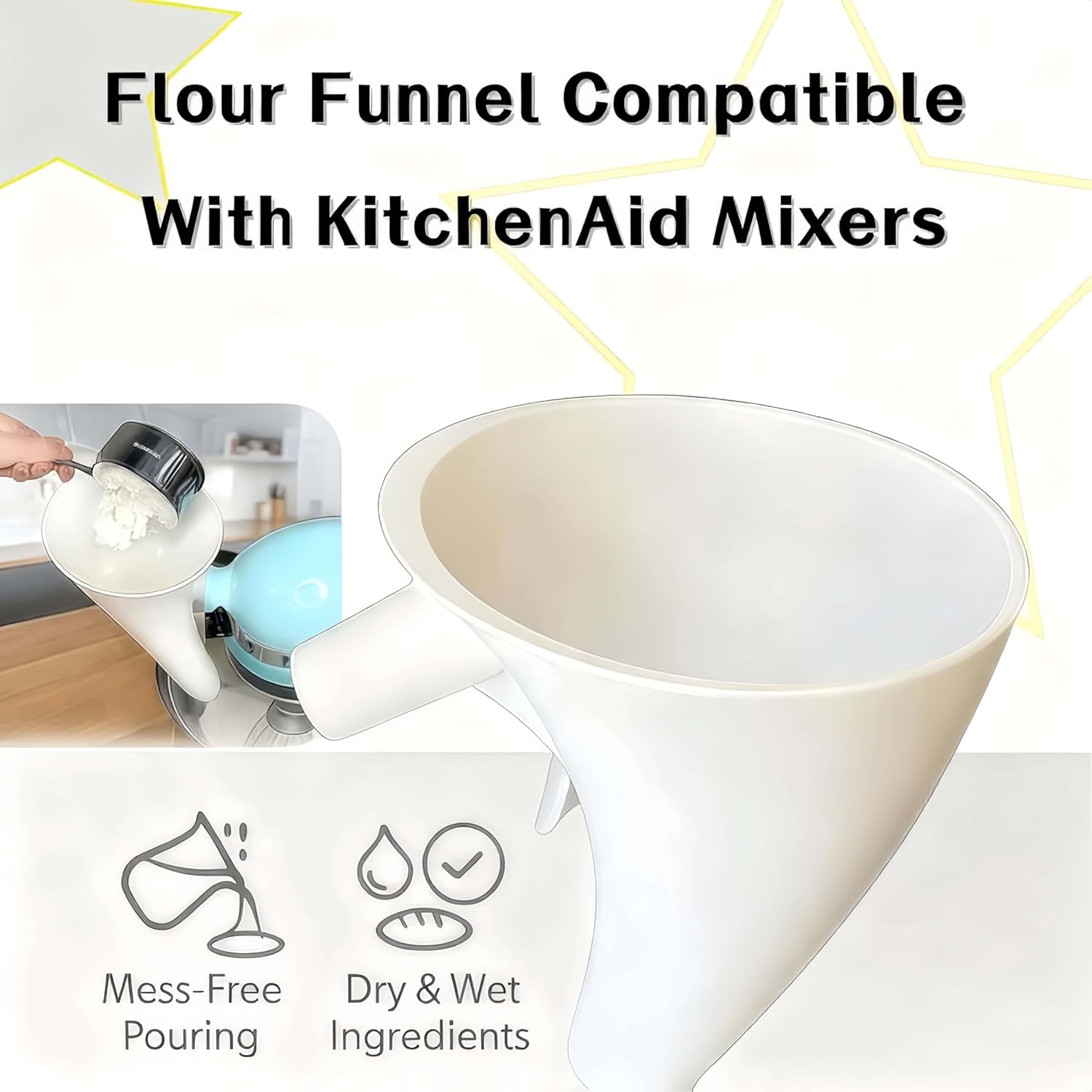 キッチンエイドミキサー用小麦粉ファンネルミキサー 5クォート - Kitchen Aid Baking Mixer のレビューと価格