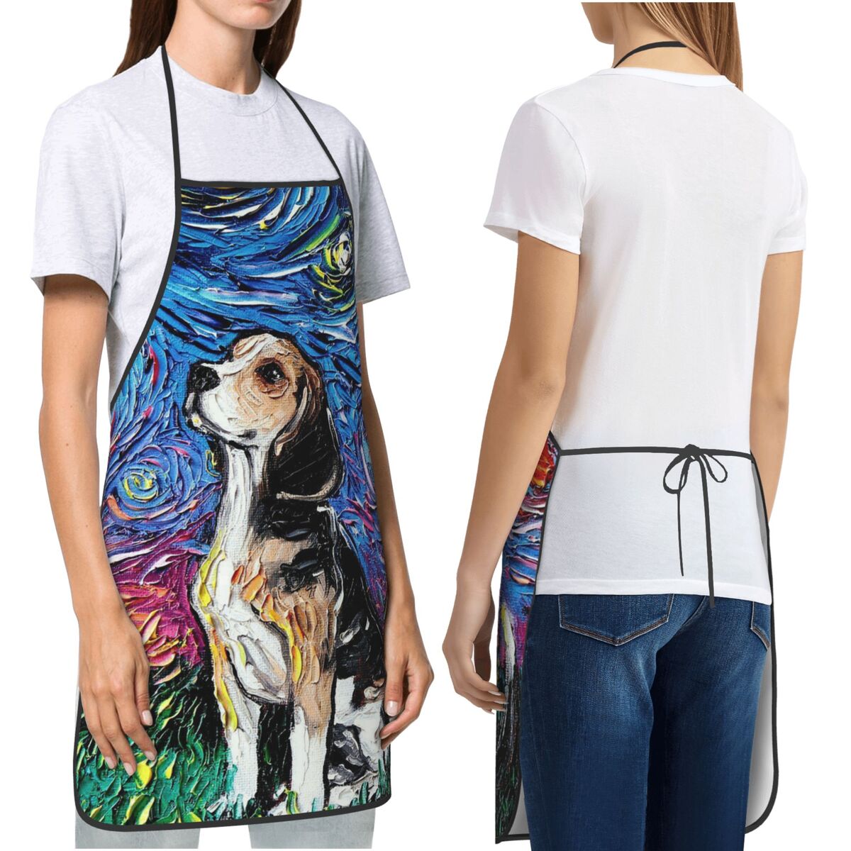 油絵風星空背景犬エプロンシェフ調理ベーキングタブリエビブキッ - Kitchen Baking Background のレビューと価格