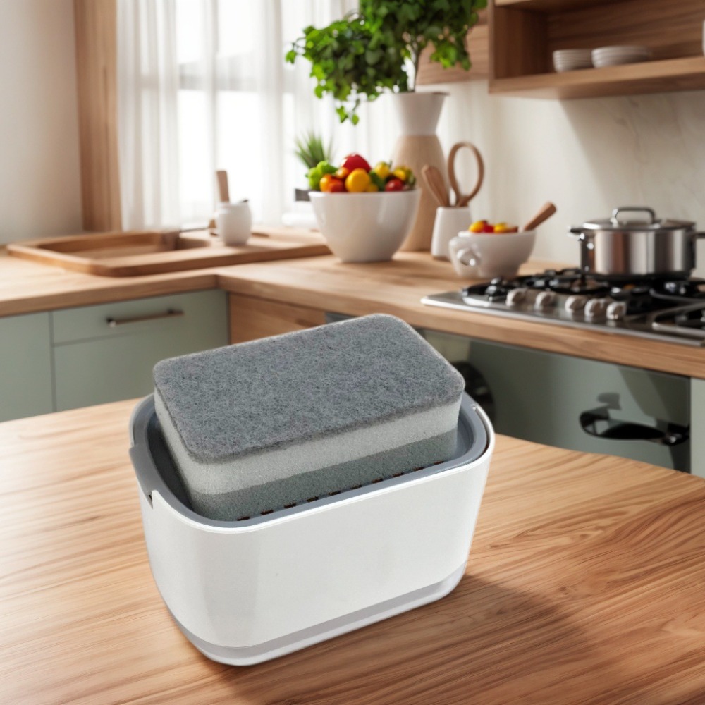 手動で押すタイプのソープディスペンサーボックス キッチンデス - Kitchen Job のレビューと価格