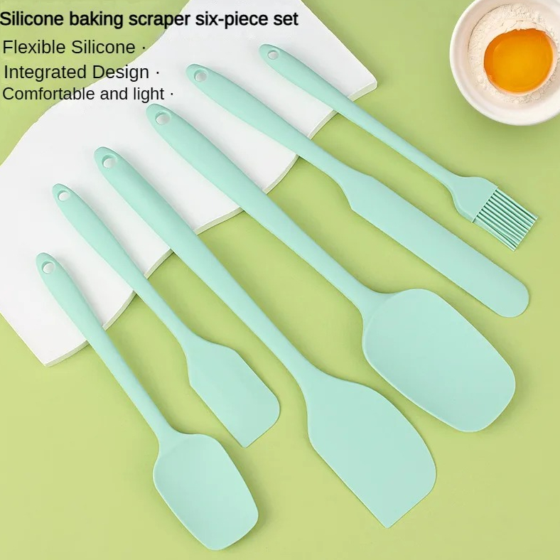 6点のかわいいキッチンツールセット シリコン製スパチュラセッ - Kitchen Baking Brush のレビューと価格