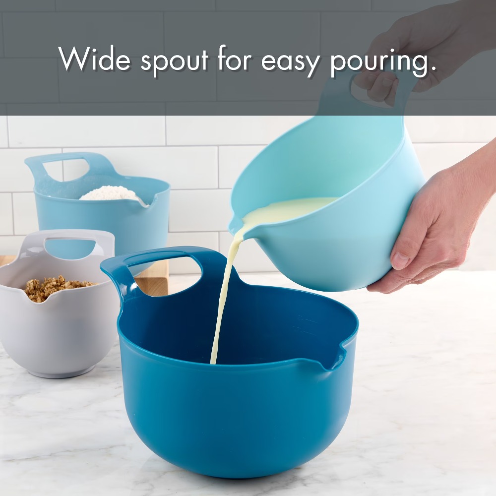 ネスティングプラスチック製ミキシングボウル 4個セット 注ぎ - Kitchen Baking Utensil のレビューと価格