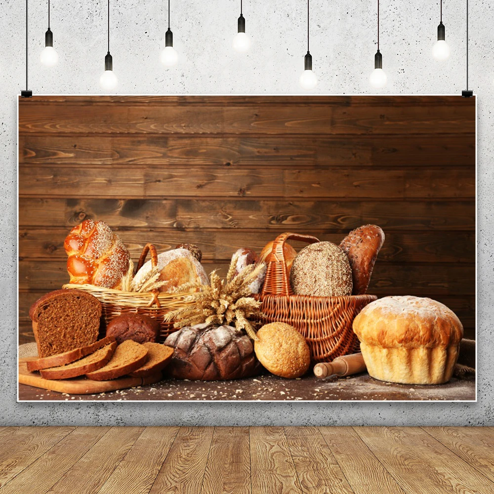 木の板の背景幕、パン焼き、食品、ケーキ、ポートレート、パーテ - Kitchen Baking Background のレビューと価格
