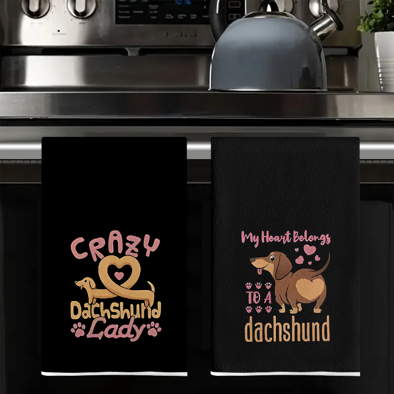 2枚、バレンタインデーの黒背景犬をテーマにしたスローガンキッ - Kitchen Baking Background のレビューと価格