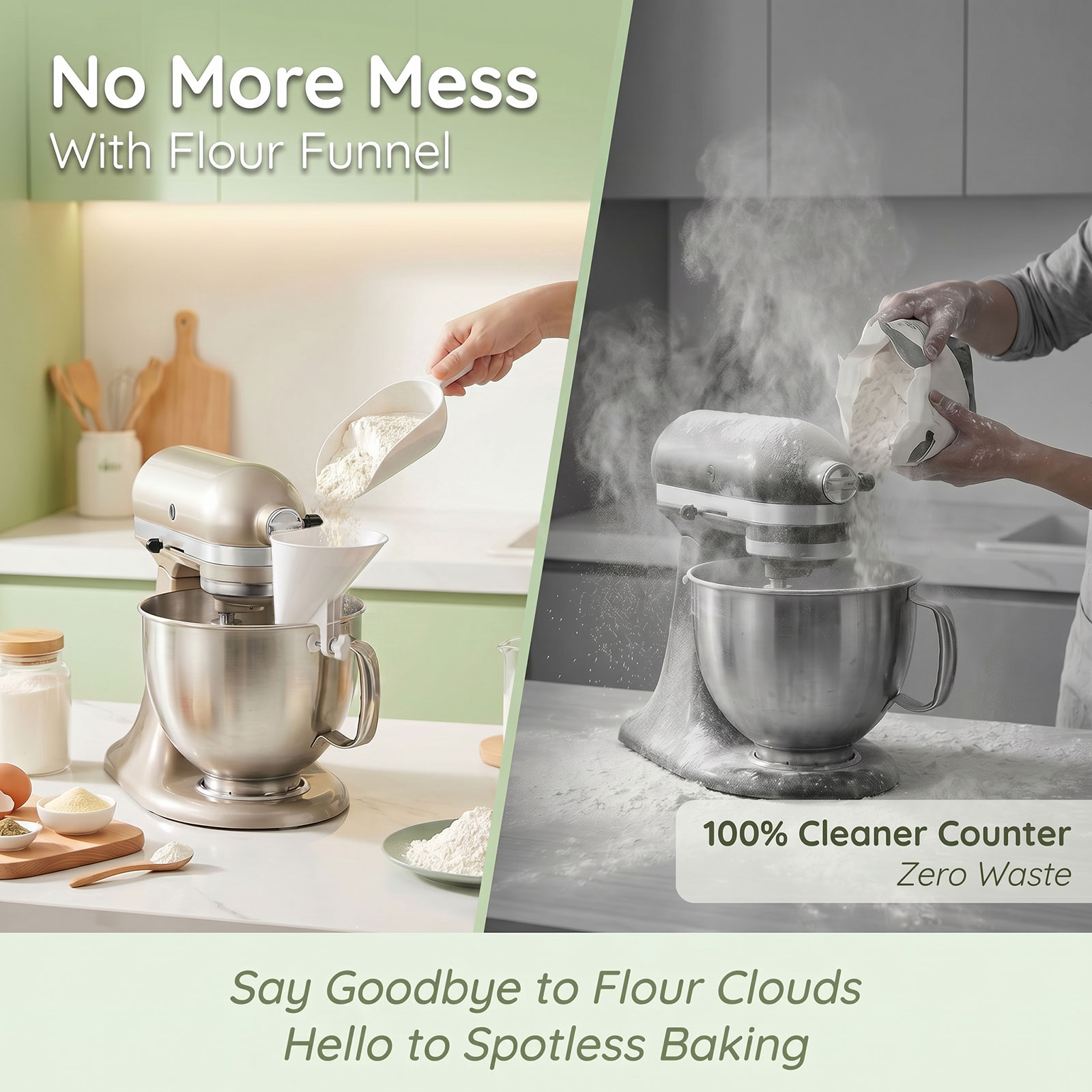 こぼれ防止小麦粉漏斗 4.5～7クォートスタンドミキサー用  - Kitchen Aid Baking Mixer のレビューと価格