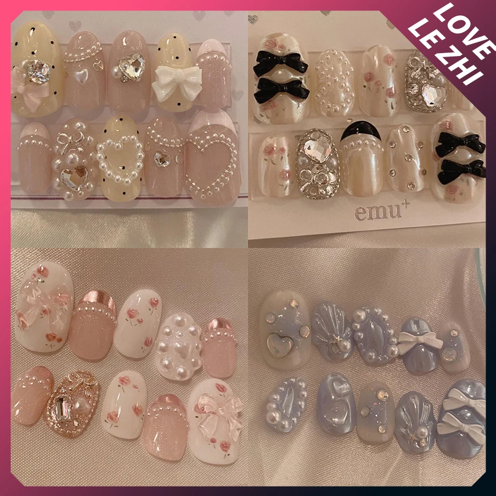 ラインストーン付きの手作りのプレスネイル,ピンクのバラの真珠 - Decorating Tip Set のレビューと価格