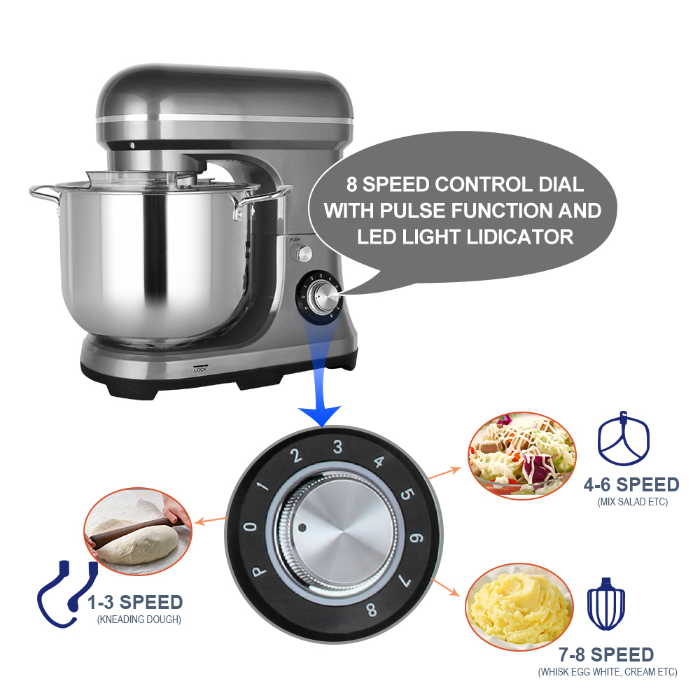11L 2000W 大型強力電動ミキサー ダブルドウフック付 - Kitchen With Baking Area のレビューと価格