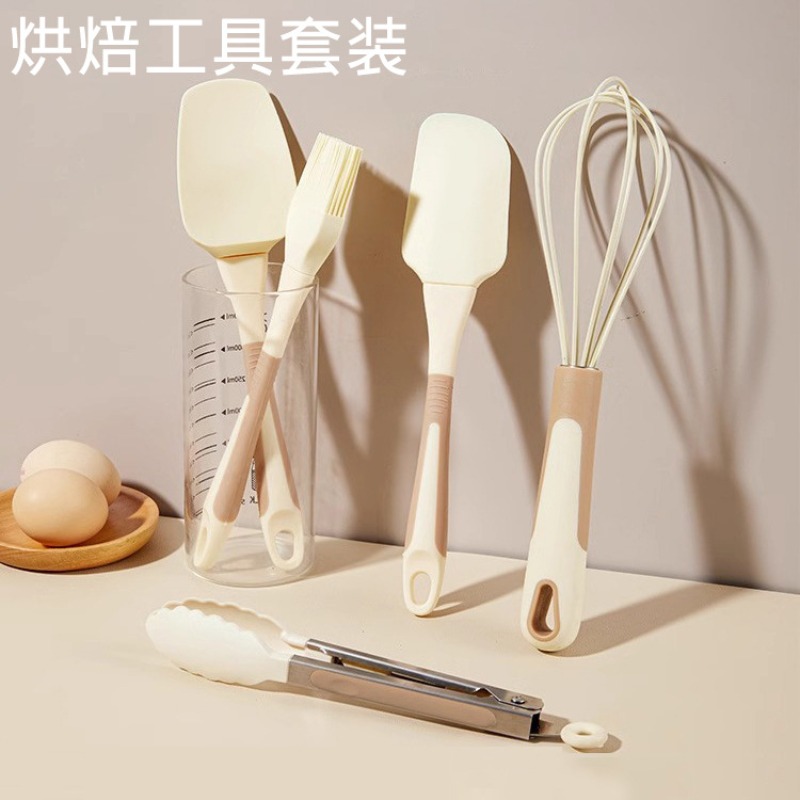 5点シリコン製ベーキングツールセット – スパチュラ、泡立て - Kitchen Baking Brush のレビューと価格