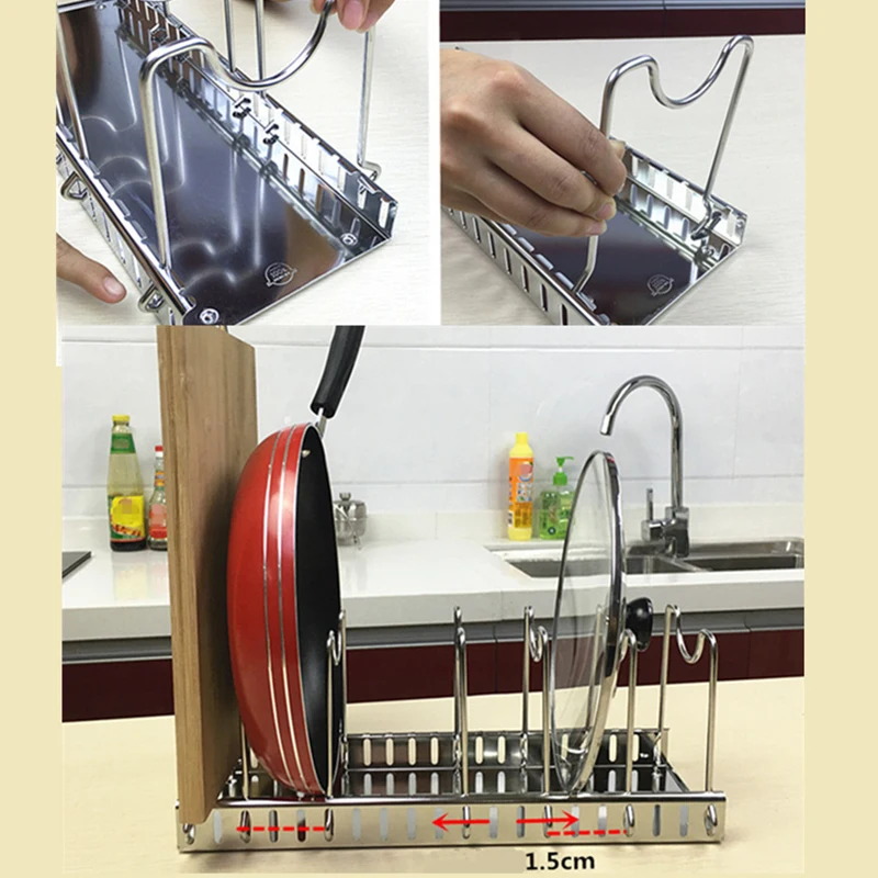 調節可能なステンレス製の引き出しと棚,調節可能なキッチン収納 - Kitchen Baking Pan Organizer のレビューと価格