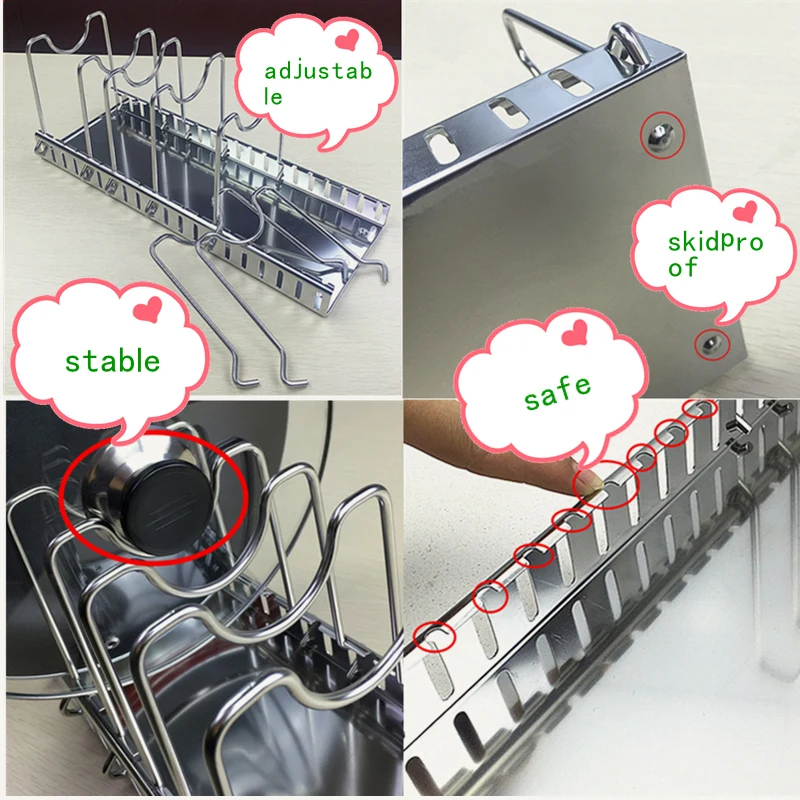 調節可能なステンレス製の引き出しと棚,調節可能なキッチン収納 - Kitchen Baking Pan Organizer のレビューと価格